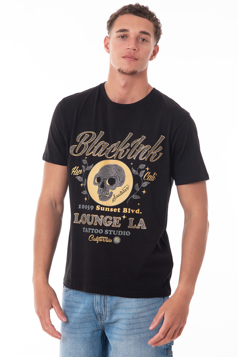 Black Rear Skull Print Shirt