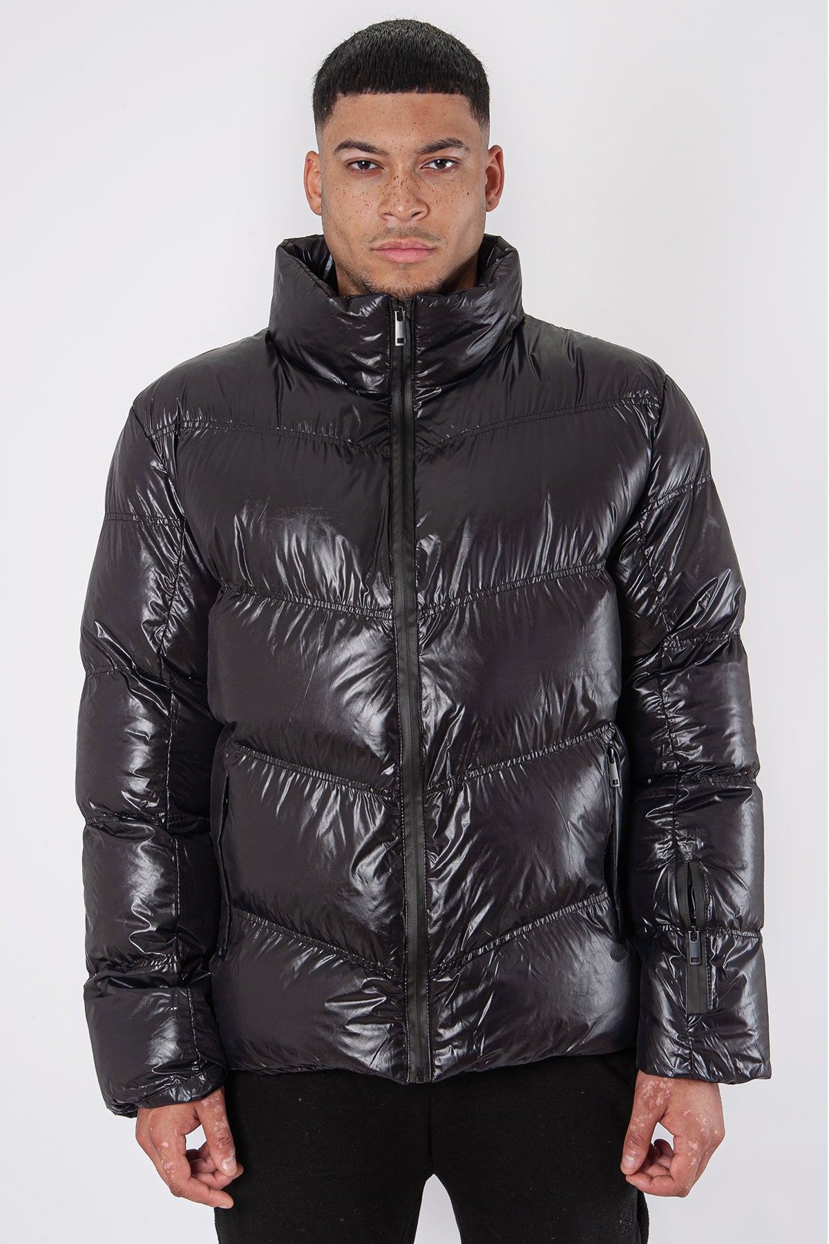 High Neck Shiny Puffer Jacket – Soulstar Clothing1